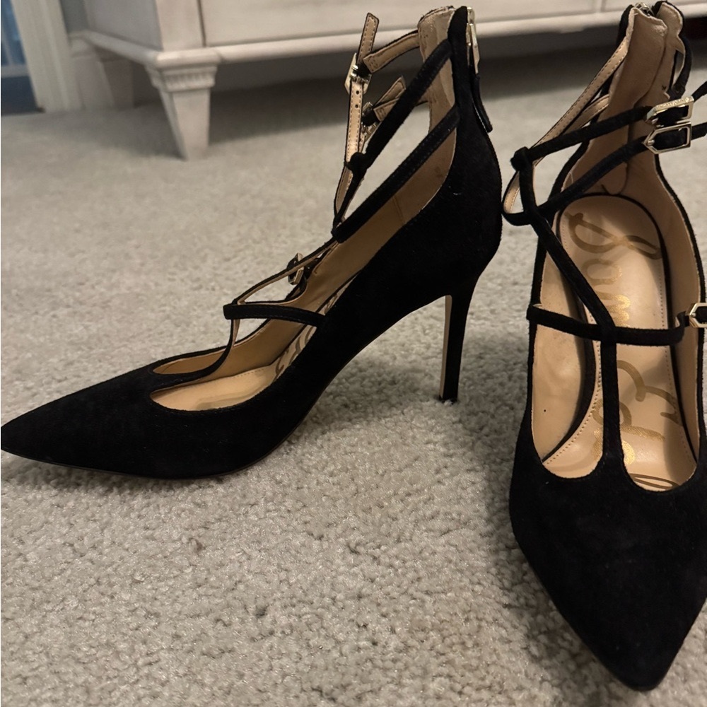 Sam Edelman Black Strappy Stiletto Heels